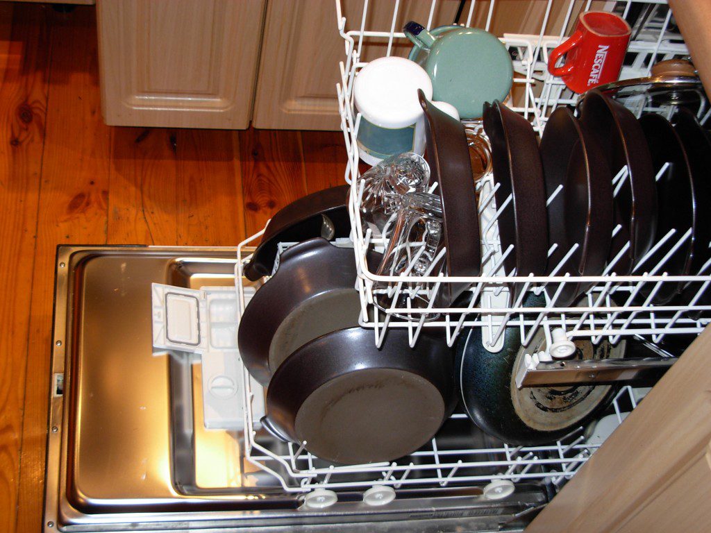 Мытье посуды в посудомоечной машине